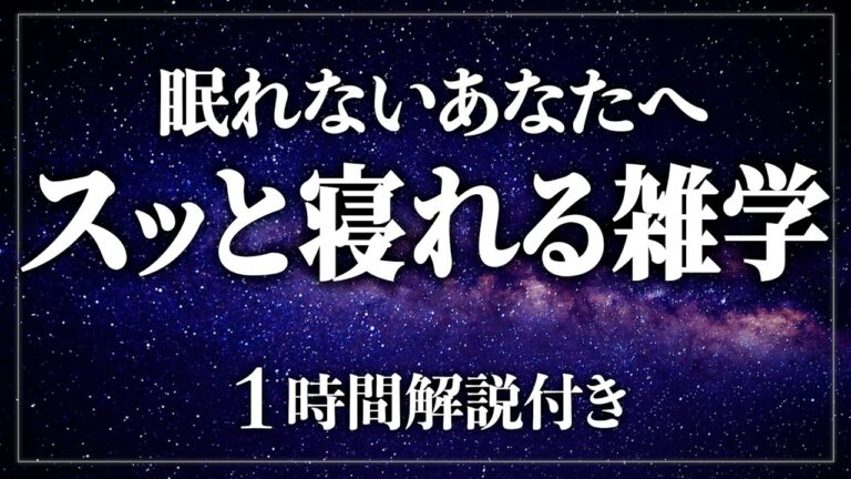 【睡眠導入/作業用】※依存注意※ 脳から眠る雑学 寝ながら賢くなる日常生活100の雑学1時間 ストレス緩和【BGMなし】【男性朗読】