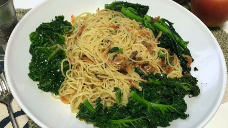 [早回し]アレッタ・ケール・プチヴェールで作る春野菜パスタ　Pasta with Brassica species (Aletta, Kale and Petit veil)