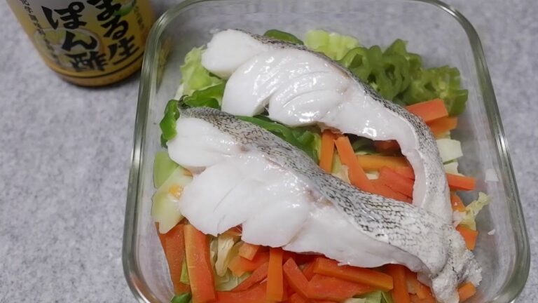 【簡単料理】タラと野菜のレンジ蒸し