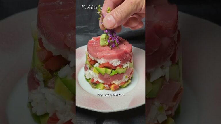 【本鮪（マグロ）】アボカドと長芋でタルタル風にEnjoy☆彩り豊かで見た目も美しくってたまらん♪  #japan #shorts #tuna