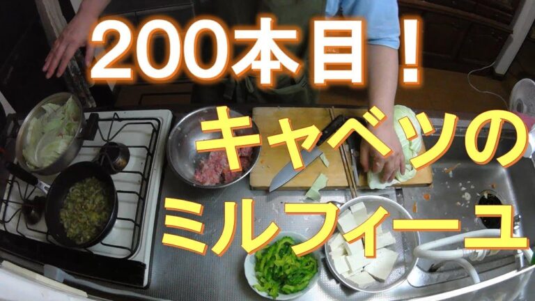 #200【キッチン俯瞰16倍速】夕食作り「キャベツのミルフィーユ」