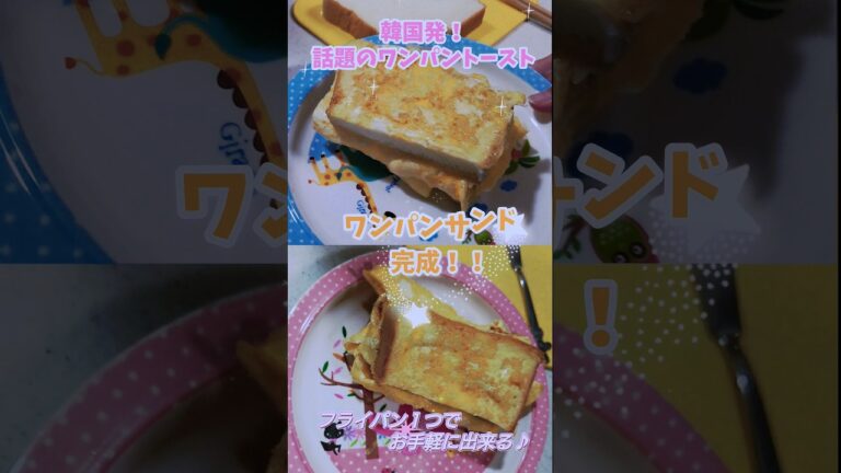 韓国発❗話題のワンパンサンド❗作ってみたょ🍳 フライパン１つで出来るワンパントースト🍞
