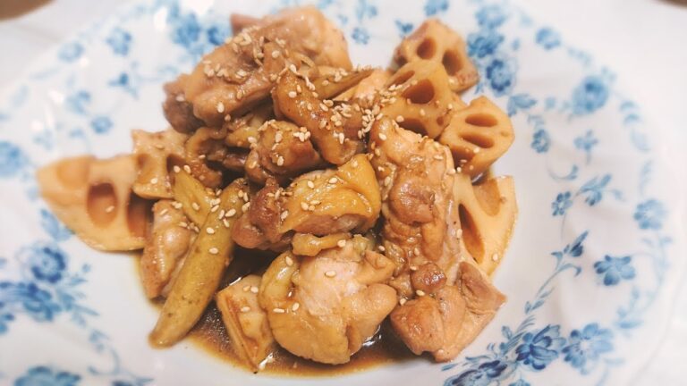 鶏とレンコンの甘辛炒め【料理】