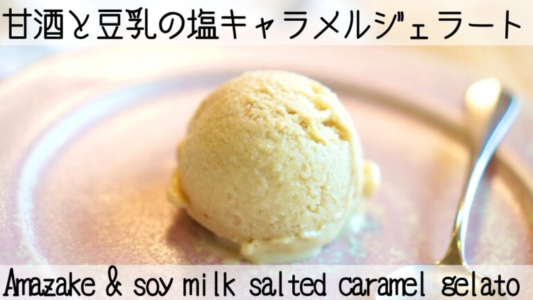 【ヴィーガンアイスクリーム】後を引く美味しさ！飲む点滴甘酒と塩が入った夏に食べたいアイスクリーム　Amazake and soy milk salted caramel gelato