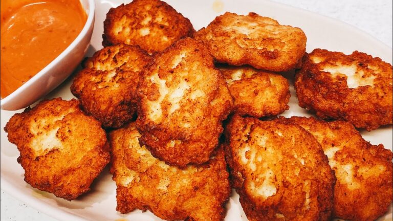 混ぜて焼くだけ！世界一簡単なナゲットの作り方：外はカリカリ中はふわふわ：安い、美味しい、ヘルシーレシピ：