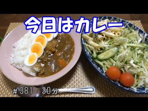 【晩ごはん】カレーライス　サラダ