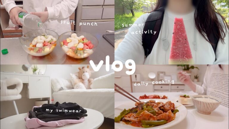 プールに行く準備して夏の料理をして健康的に過ごす女子高生の日々🌻