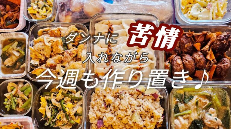 【作り置き11品】秋食材でステキな師匠達を見習いながらもダンナへ苦情申し上げる/卵/デリ風サラダ/ささみ/さつま芋/ハンバーグ/れんこん