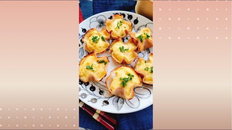低糖質なミニキッシュ【ハムカップキッシュ】Ham cup quiche