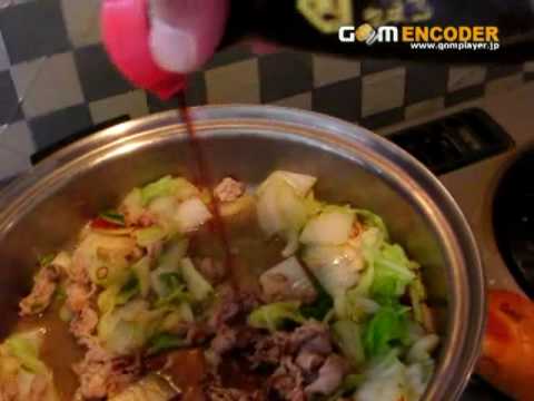 白菜と豚肉の和風パスタ　【明太子スパゲティＴＶ】