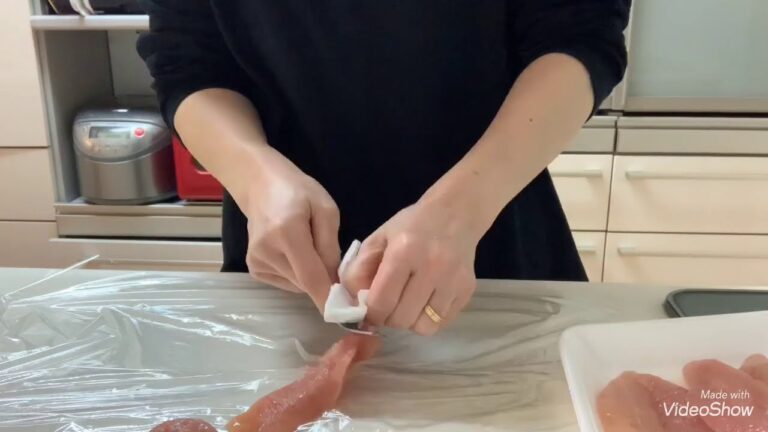 ササミのクリームチーズフライ（下拵えまで）