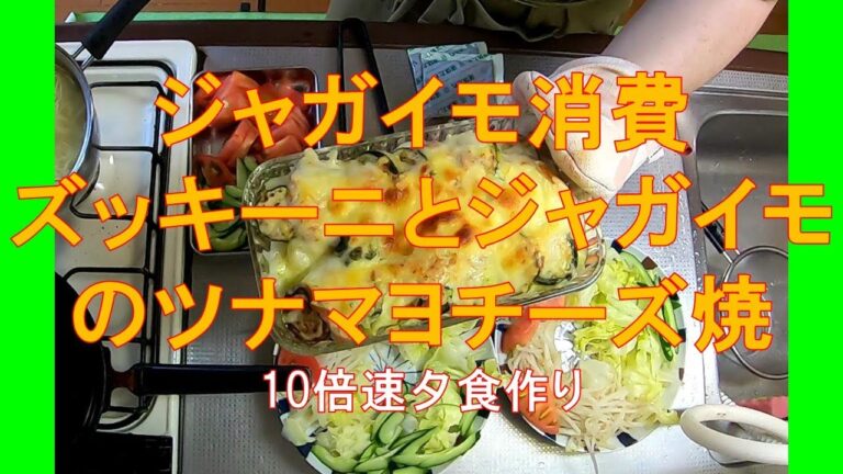 #1067【10倍速タイムラプス家事】夕食作り「まだまだ続くジャガイモ消費！ズッキーニとジャガイモのツナマヨチーズ焼／記憶を頼りに作る『ラーサラ』」