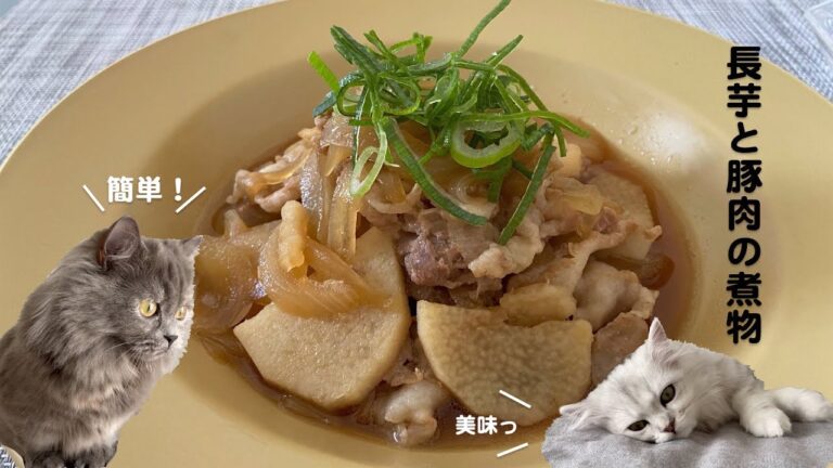 簡単！長芋と豚肉の煮物with cats