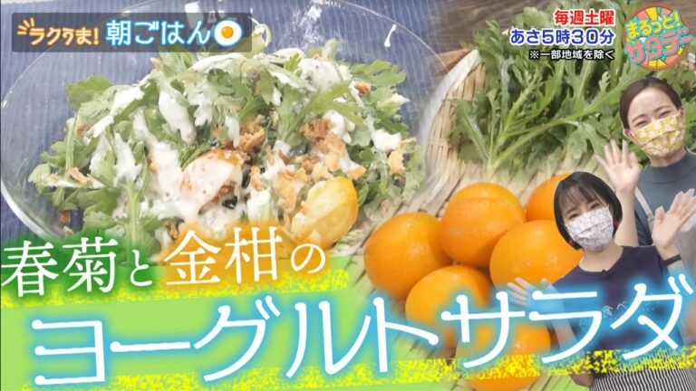 【超カンタン！】ラクうま朝ごはん「春菊と金柑のヨーグルトサラダ」『まるっと！サタデー』土曜あさ5時30分【TBS】
