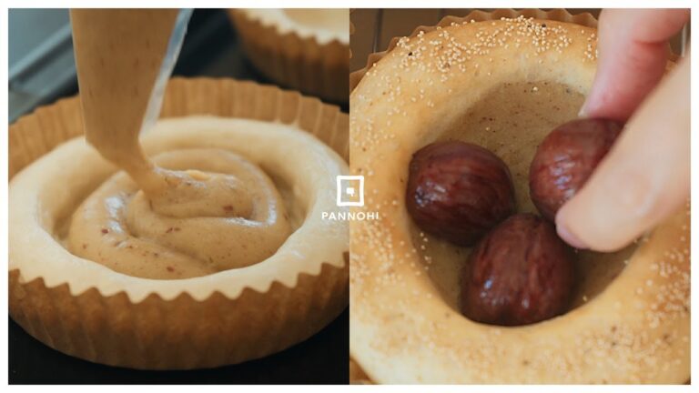 【栗づくし】マロンクリームと渋皮煮を使った栗のクリームパンの作り方(3分ver)