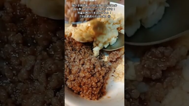 【お得なレシピ】豚ひき肉があったら全部このそぼろ丼！肉も卵も甘めなので子供も大好き！勿論お酒のつまみにもなる！『至高錯誤のそぼろ丼』⑥　2024年4月12日
