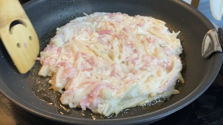 【料理log】「えのきと長いものもちもち焼き」作りました