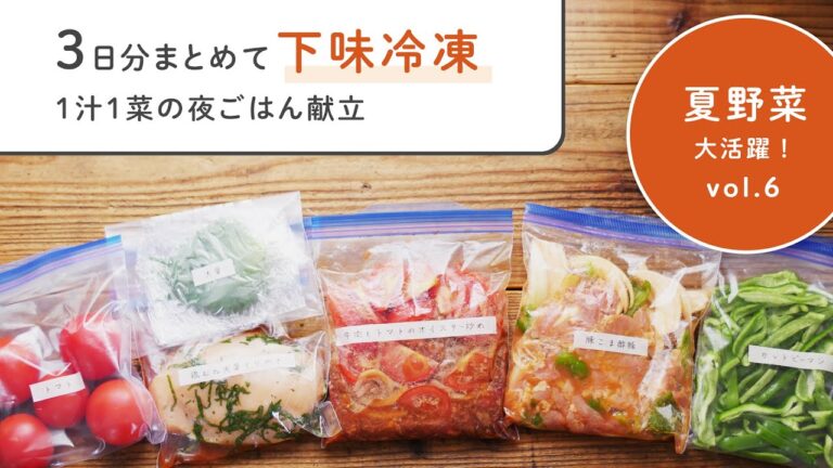 【下味冷凍&夏野菜の冷凍ストック術 vol.6】鶏むね大葉てりやき・牛肉とトマトのオイスター炒め豚こま酢豚編 | 3日分の1汁1菜のスピード献立