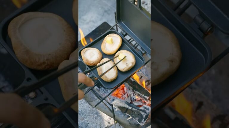 しいたけバター醤油👀⛺️【mushroom butter】香菇黄油　표고버섯볶음 #ズボラ飯 #キャンプ飯#camp #キャンプ #캠프 #營地  #露營 #焚き火 #焚火
