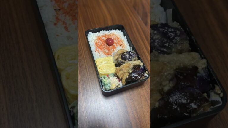 たんぱく質が摂れる【旦那さん応援弁当】【鶏胸肉と茄子の胡麻味噌炒め弁当】 #お弁当 #ダイエット