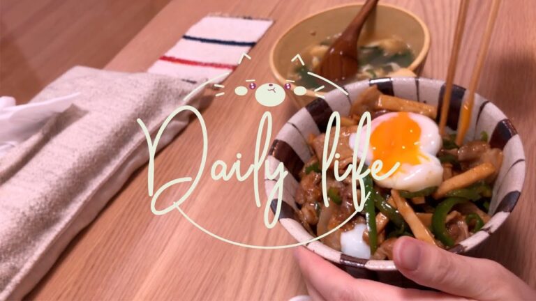 vlog｜お弁当｜とろたまチンジャオロース丼｜カルディの鶏白湯鍋