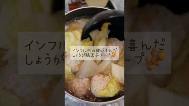 インフル中の彼が喜んだ生姜鶏団子スープ🍲🫚 #簡単レシピ #節約料理 #料理 #時短節約 #料理動画 #節約ごはん #レシピ #節約飯 #時短ごはん #インフルエンザ #スープ