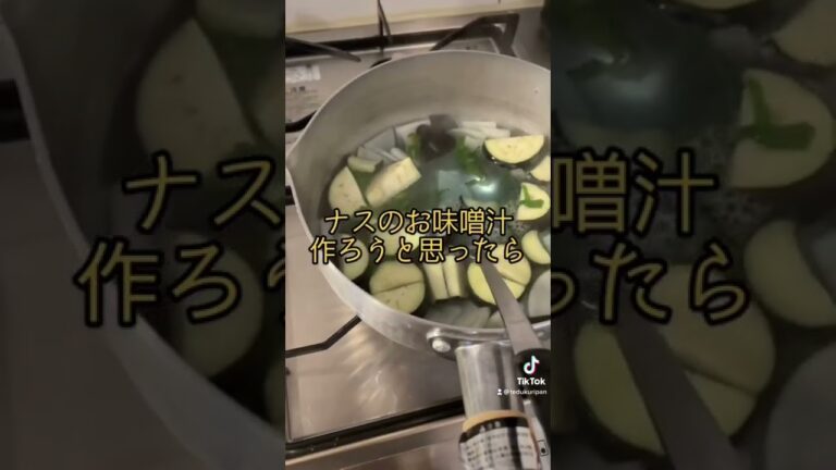 ナスのお味噌汁作ろうと思ったら… #クッキング #失敗(？)めざせ #イッテq  めっっちゃ前に宇宙のお味噌汁作ろうとした時はこうならなかったのに #TPO #青くても味同じ #オールオーケー #菩薩
