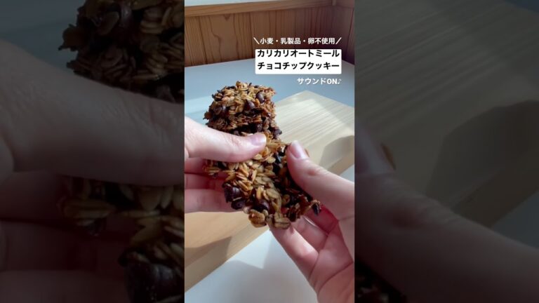 【No.21】〜カリカリ オートミールチョコチップクッキー〜詳しくは私が投稿している同じナンバーのレシピ動画をチェックしてみてね😆 #オートミールクッキー #オーガニック #ダイエット #チョコ