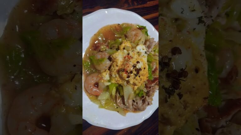 【ダイエット】むきエビと豚肉のキャベツあんかけ‼️