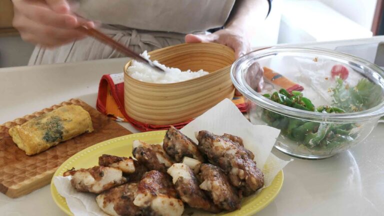 【お弁当作り】ホックホク激ウマ！長芋とひき肉のおやき弁当bento＃894