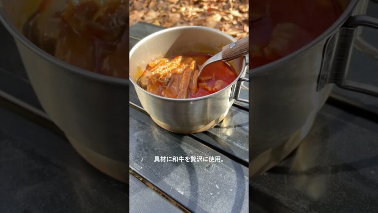 【キャンプ飯】辛さの中にある深いコクにやみつき必至！博多ユッケジャン #shorts