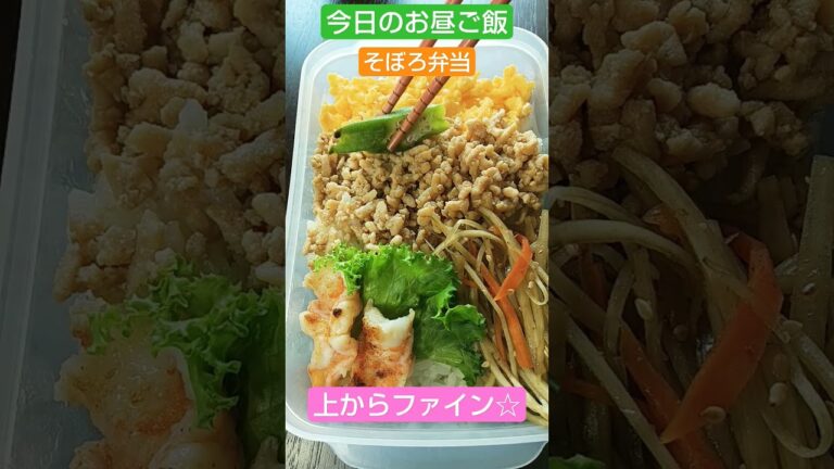 今日のお昼御飯【そぼろ弁当】箸には若干難易度高めのぽろぽろ感 2023/8/1