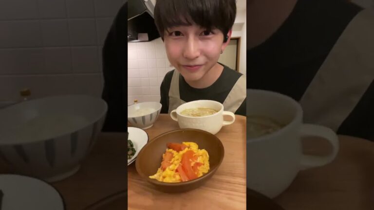 【ご飯が進む】ニラとひき肉炒め&トマトエッグ【自炊日記】#Shorts