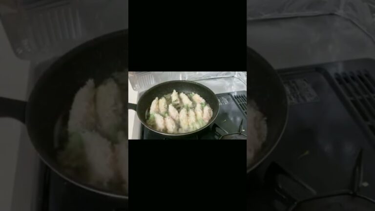 豚肉のアスパラ巻きフライ／揚げ物／ASMR／夜ごはん／夕食