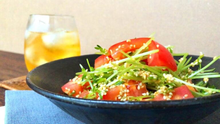Pea Sprouts & Tomato Salad / 豆苗とトマトの和風サラダ