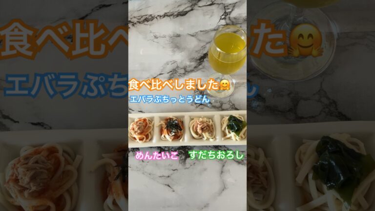 【ランチ】#おうちごはん #冷やしうどん #暑い日 #簡単レシピ #盛り付け #食べ比べ #ニャチュラルライフ#ツナ缶