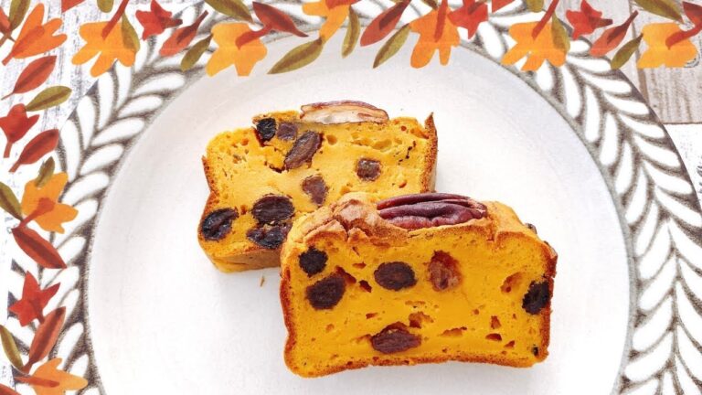 🌾かぼちゃとレーズンの米粉パウンドケーキPumpkin and raisin rice flour pound cake