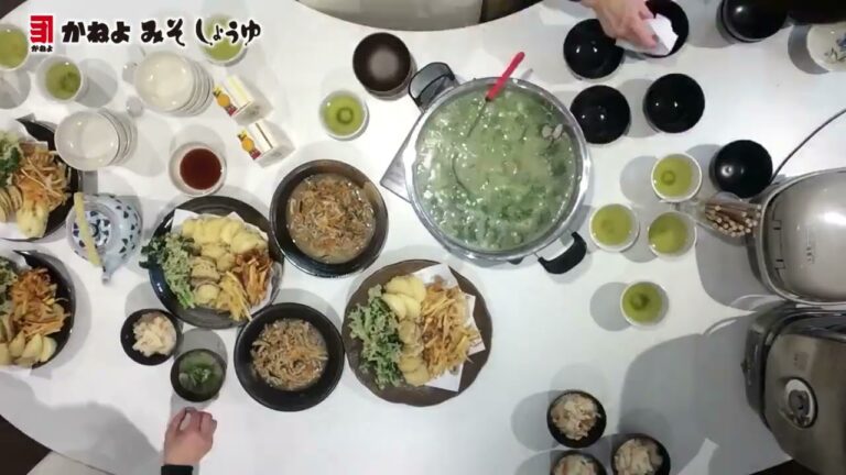 春の献立「貝汁」「筍の炊き込みご飯」「菜の花の天ぷら」