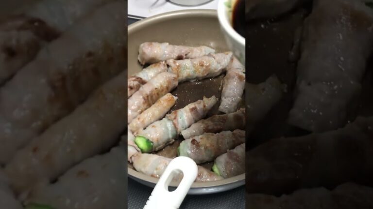 お料理動画　オクラの肉巻き炒め