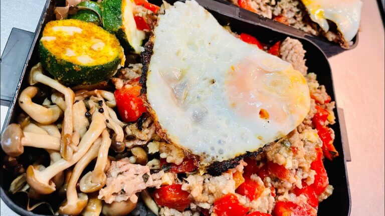 作り置きを乗っけるだけガパオライス弁当#作り置き弁当 #お弁当詰め方 #お弁当動画