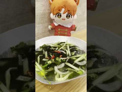 きゅうりとわかめの冷やしスープ（오이냉국）を作りました #Shorts