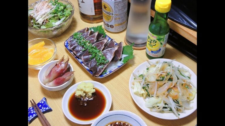 【昨日の】カツオのタタキ 茗荷の甘酢漬け【晩酌】