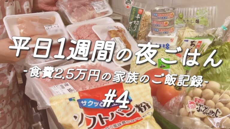 『1週間の献立#4』/平日5日間の夜ご飯/夫婦2人月2.5万円のゆる節約/料理vlog