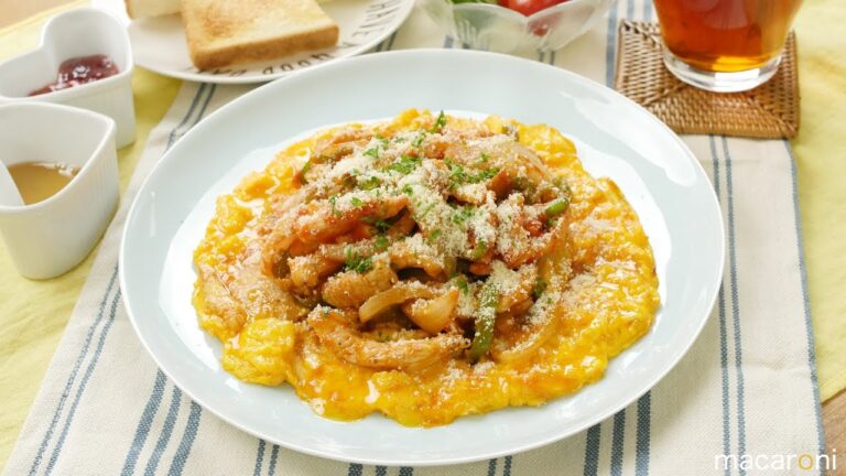 タバスコが隠し味！ 鶏むね肉の ワンパン 卵焼き ナポリタン のレシピ 作り方