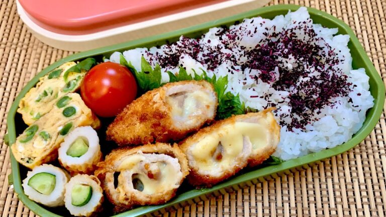 【お弁当#108】【豚肉チーズのくるくるフライだよ☺︎】#お弁当 #bento #旦那用 #万年勉強中 #料理 #cooking  #japanesefoods