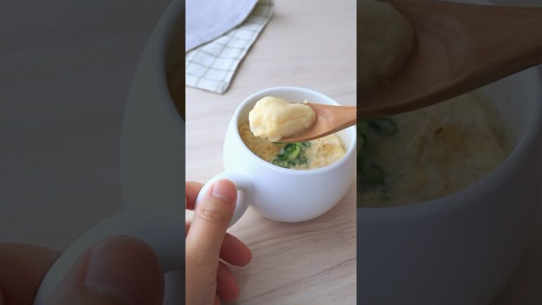 【マグカップオートミール】ぷるぷる茶碗蒸しともちもちオートミールのハイブリッド！ #オートミール #レンチンレシピ #ダイエットレシピ