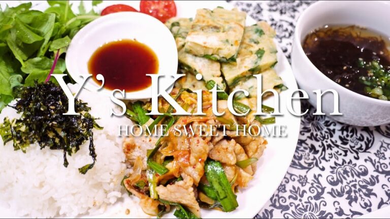 【料理音】豚キムチ＆コストコのチヂミ＆もずくスープ【途中から早送り】