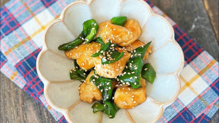 ささみとピーマンの甘辛炒め