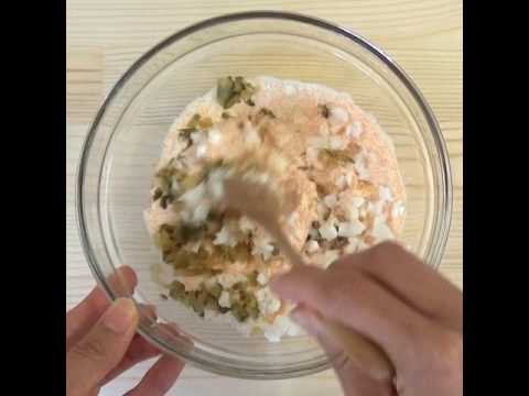 鱈卵屋のレシピ動画☆サーモンフライ～特製めんたいタルタルソースがけ～