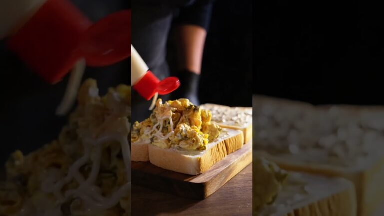 【ハロウィンレシピ】かぼちゃサラダをのせてはさむだけ！簡単かぼちゃサラダサンドイッチ #recipe #レシピ  #サンドイッチ #ハロウィン